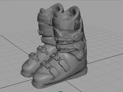 Ski boots Low-poly 3D model