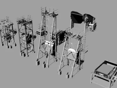 Mining rig equipments 3D model