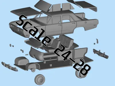 3D file 1971 Valiant Third gen duel 4 Door classic cars  3D print model