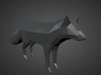 Low Poly Fox polygonal Low-poly 3D model