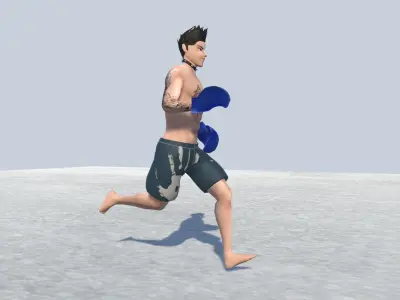 MMA Fighter Rigged Low-poly 3D model