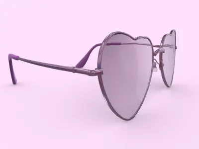 Heart Sunglasses Low Poly PBR Realistic Low-poly 3D model