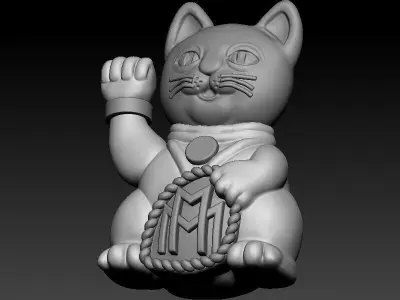 Luxury Lucky Cat 3D CAD Design 3D print model