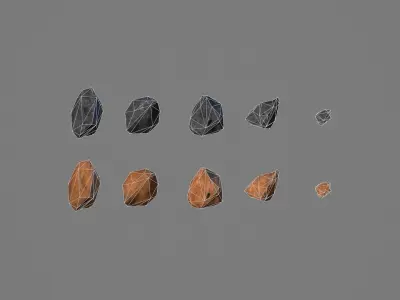 Small low poly rocks Free low-poly 3D model