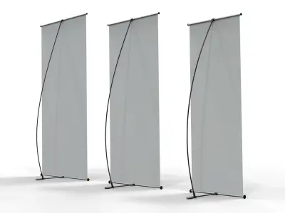 L-Banner Display Set - 3 Sizes 3D model