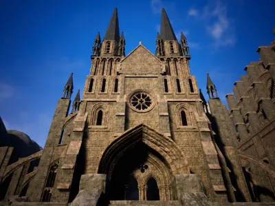 Gothic Castle Modular UE5 Low-poly 3D model