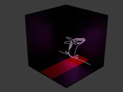 6pc Neon Asset Pack in Pink Low-poly 3D model