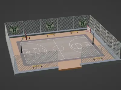 Basketball Stadium - Milwaukee Bucks Low-poly 3D model