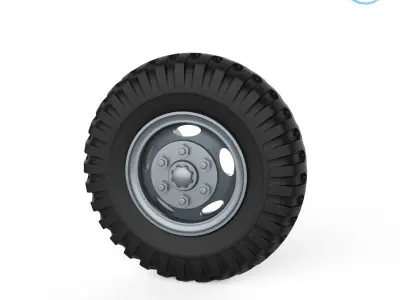Truck Tire Mold With Wheel 3D print model