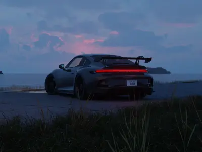 Automotive Chill Night Scene 3D Blender File Textured 3D model