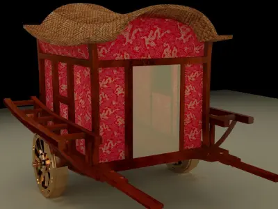 Chinese carriage Low-poly 3D model
