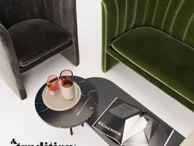 ANDtradition Sofa Lounge chair and Table 3D model