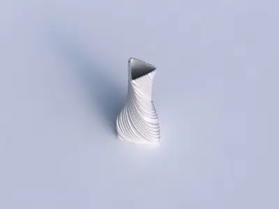 Vase twist puffy triangle with twisted extruded lines 3D print model