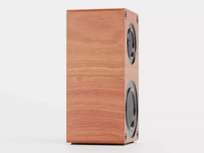 Tower Speaker V1 - Universal Wooden Sound Unit Low-poly 3D model