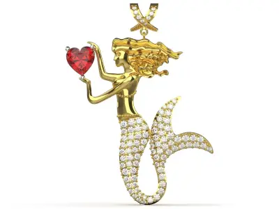 Luxury Mermaid Pendant Model Symbol of Love and Charm jp0327 3D print model