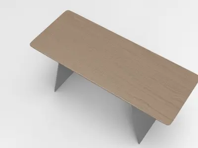 Losk Dining Table Low-poly 3D model