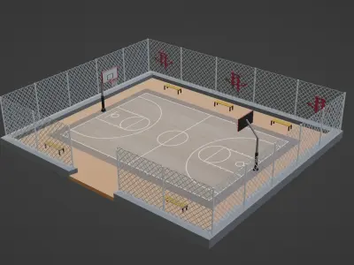 Basketball Stadium - Houston Rockets Low-poly 3D model