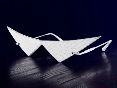 LUXURY CAT TRIANGULAR EYEGLASS - FITS 3D NFTs 3D model