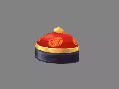 Cartoon chinese boy new year hat Low-poly 3D model