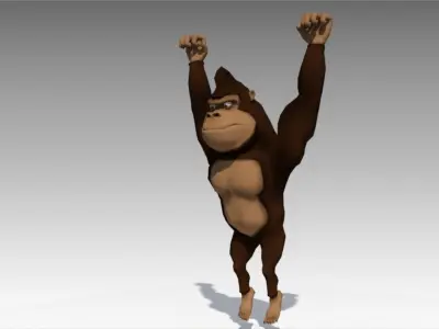 Gorilla Toon Animated Low-poly 3D model