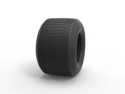 Dirt Sprint racing tire 11 Scale 1 to 25 3D print model