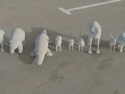 Animals base mesh 3D model