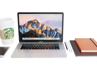 Workplace With Macbook BLENDER 3D Model Cycles 3D model