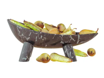 Decorative vase black marble with pears Conference 3D model