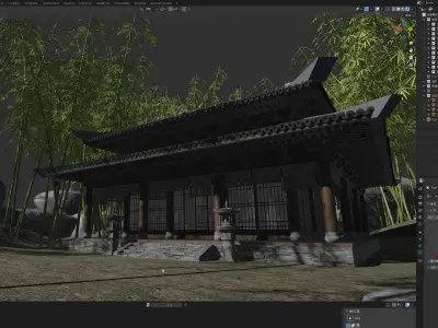 3D The academy in the bamboo forest model 3D model