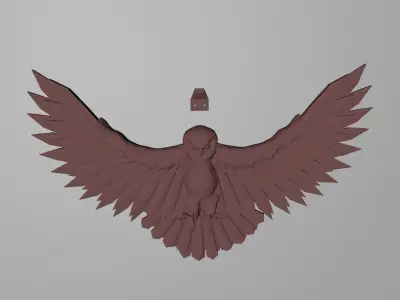 Flying owl with wall mount 3D print model