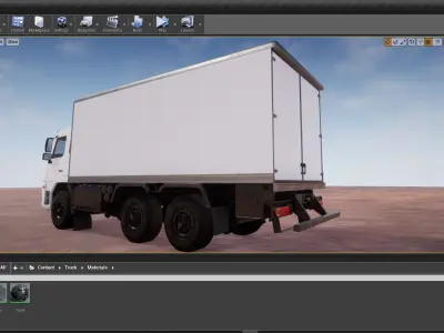 UE4 Truck Vehicle Rigged Low-poly 3D model
