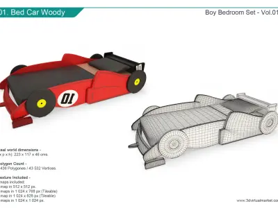 Boy Car Bedroom 3D model