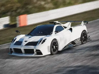 Race Track Automotive 3D Scene  3D Blender File 3D model