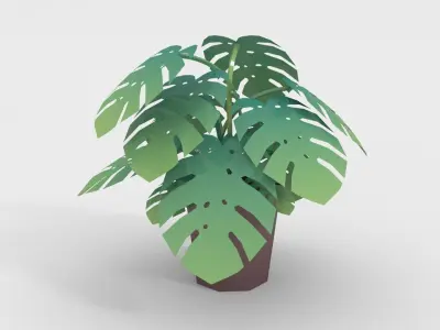 Low-poly popular indoor plant collection 3D model