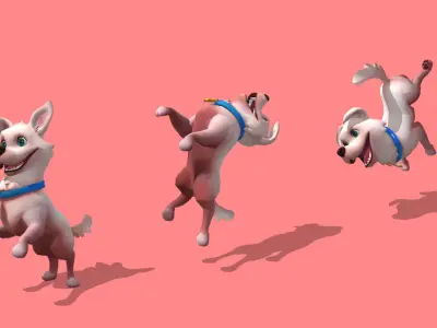 CuteDog Low-poly 3D model