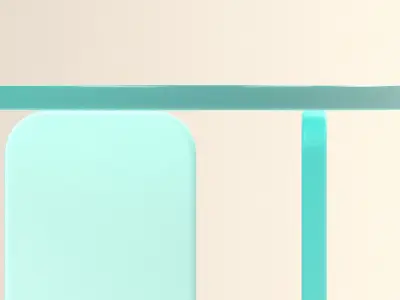Abstract Clear Turquoise Side Table Free 3D model