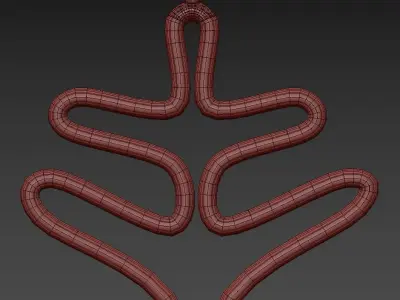 Decorative neon hanging snowflakes 3D model