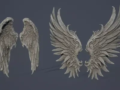Angel Wings PBR Low-poly 3D model