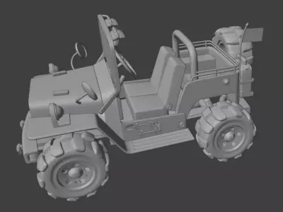 Jeep militar 3D model