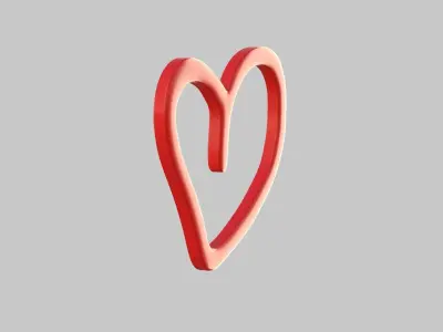 Heart icon v 18 3D model
