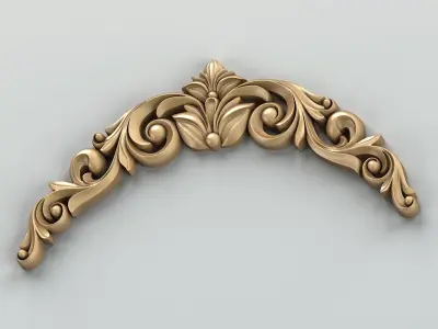 Carved decor horizontal 020 3D model