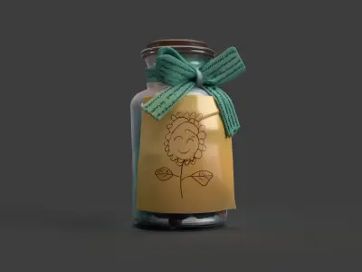 Chinese bottle  Low-poly 3D model