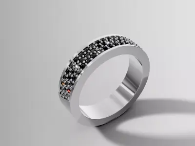 Minimalist Luxury Gem set Ring 3D print model