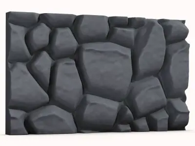 Layered Limestone Barrier Detailed Mesh 3D model