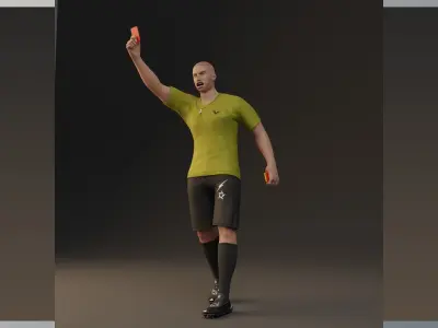 Football Referee game ready character Low-poly 3D model