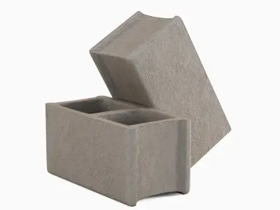 Concrete Construction Blocks 04 Low-poly 3D model
