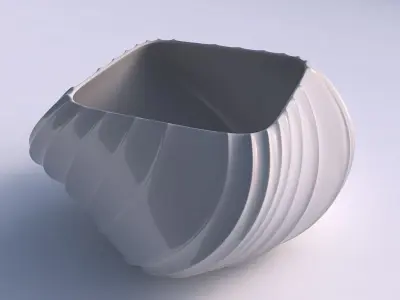 Bowl helix with extruded vertical lines 3D print model