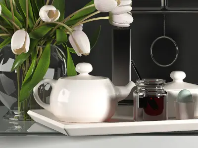 Decorative vase set 3D model