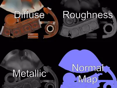 Ornate Wooden Mug model pack Low-poly 3D model