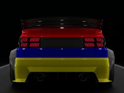 Volkswagen Corrado Rigged Low-poly 3D model